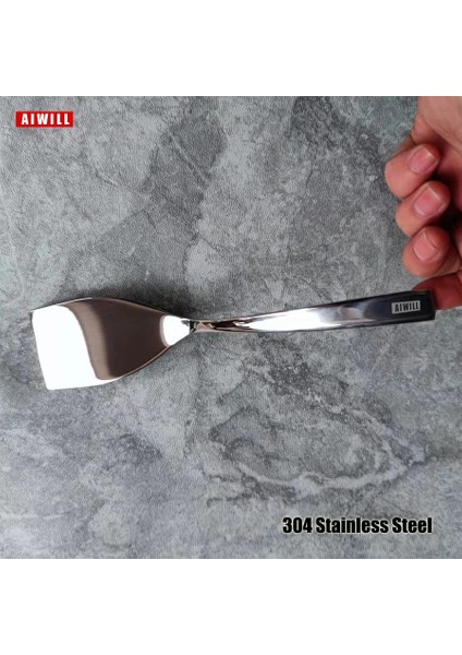 Doğal Renk Aıwıll Kaliteli 304 Paslanmaz Çelik Kaliteli Alet Mutfak Aletleri Yumurta Balık Kızartma Tavası Kepçe Kızarmış Kürek Spatula Pişirme Gereçleri (Yurt Dışından) indirimleri