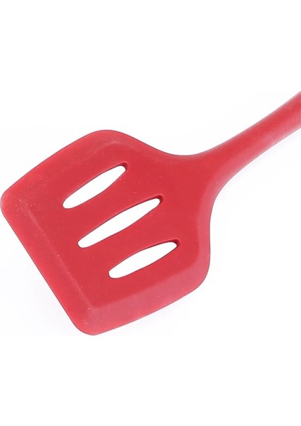Kırmızı Silikon Turner Oluklu Mutfak Alet Yapışmaz Kürek Spatula Yumurta Balık Kızartma Tavası Uzun Saplı Kepçe Pişirme Araçları Eşyaları (Yurt Dışından) indirimleri