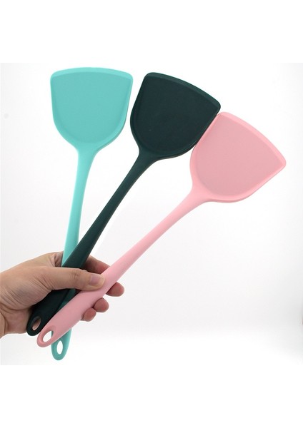 Açık Yeşil Silikon Spatula Kızartma Tavası Mutfak Spatula Kaşık Isıya Dayanıklı Spatula Pişirme Aracı Karıştırma Aksesuarları Mutfak (Yurt Dışından) modelleri