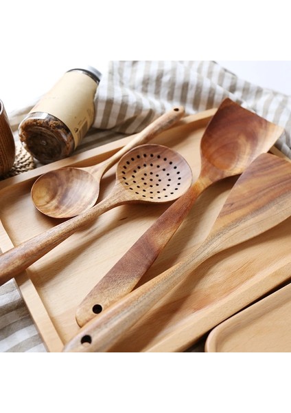 F Yaratıcı Tay Tik Ahşap Turner Pirinç Kaşığı Büyük Çorba Kaşığı Spatula Ahşap Kevgir Pota Skimmer Pişirme Gereçleri Mutfak Tedarikçisi (Yurt Dışından)