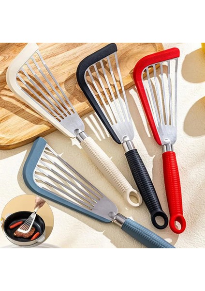 Gri 32X8.5X1 cm 430 Paslanmaz Çelik Silikon Anti-Haşlanma Delikli Kızartma Mutfak Pişirme Yapışmaz Ev Kızartma Balık Spatula Kızartma Küreği (Yurt Dışından) fiyatları