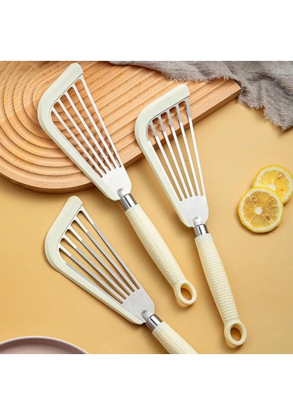 Gri 32X8.5X1 cm 430 Paslanmaz Çelik Silikon Anti-Haşlanma Delikli Kızartma Mutfak Pişirme Yapışmaz Ev Kızartma Balık Spatula Kızartma Küreği (Yurt Dışından) fırsatları