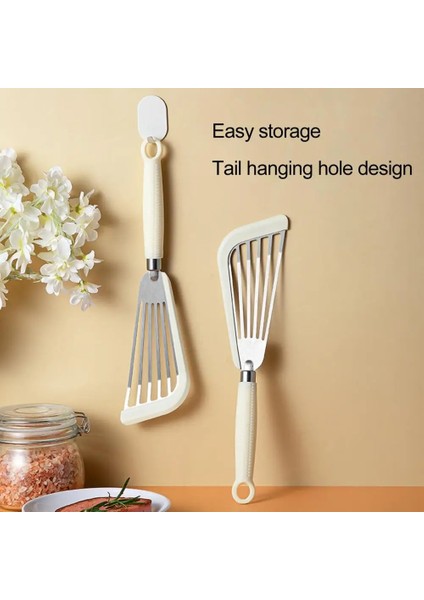Gri 32X8.5X1 cm 430 Paslanmaz Çelik Silikon Anti-Haşlanma Delikli Kızartma Mutfak Pişirme Yapışmaz Ev Kızartma Balık Spatula Kızartma Küreği (Yurt Dışından) indirimleri