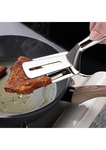 M Paslanmaz Çelik Kızartma Küreği Klip Çok Fonksiyonlu Biftek Barbekü Maşa Kızartma Balık Spatula Klip Ekmek Klip Ev Mutfak Aracı (Yurt Dışından)