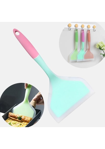 Yeşil Silikon Spatula Pişirme Gereçleri Mutfak Kazıyıcı Geniş Pizza Sığır Eti Yumurta Pişirme Aracı Kürek Yapışmaz Spatula Mutfak (Yurt Dışından) fiyatları