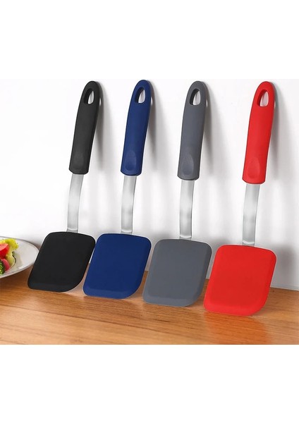 Siyah C Ev Mutfak Silikon Çeviriciler Kızartma Spatula Yumurta Balık Biftek Kızartma Tavası Kepçe Kızarmış Kürek Mutfak Gereçleri Pişirme Gereçleri (Yurt Dışından)