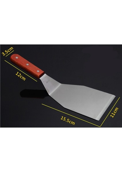 Stil 6 Mutfak Spatula Ahşap Saplı Izgara Turner Paslanmaz Çelik Metal Kazıma Gözleme Teppanyaki Hibachi Kalbur Pişirme Gereçler (Yurt Dışından)