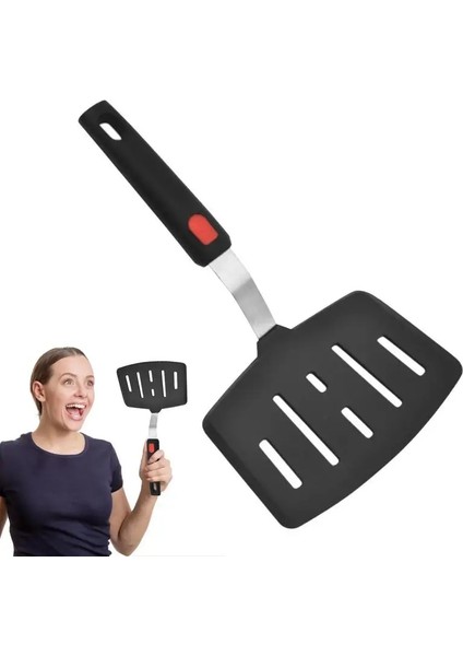 Büyük Eğim Sızıntısı Kızartma Spatula Portale Silikon Turner Yüksek Sıcaklık Yapışmaz Pişirme Spatula Balık Kızartma Küreği Spatula Pişirme Gereçleri (Yurt Dışından) fırsatları