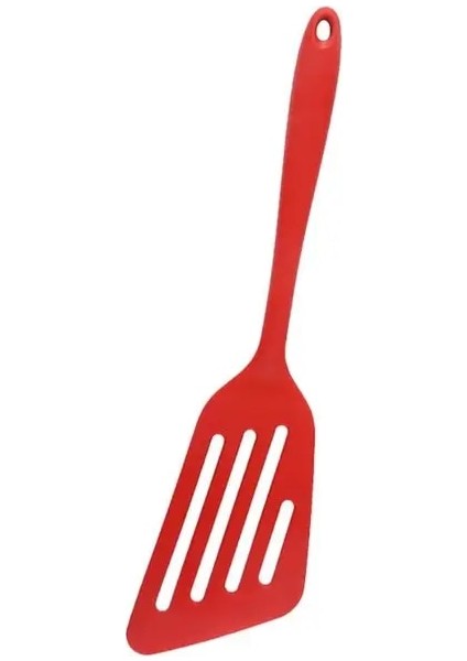 Kırmızı 1 Adet Silikon Oluklu Turner Mutfak Pişirme Araçları Spatula Kızarmış Kürek Yumurta Balık Kızartma Tavası Çeviriciler Kepçe Pişirme Gereçleri (Yurt Dışından)