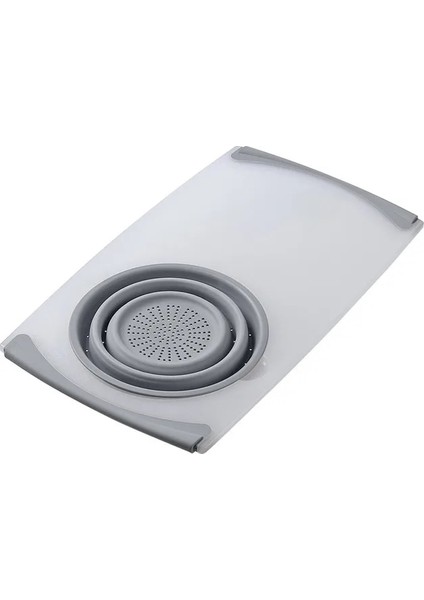 Açık Gri 29X50 cm Çok Fonksiyonlu 3 In 1 Kesme Tahtası Ayrılabilir Katlanır Drenaj Sepeti Lavabo Kesme Tahtası Mutfak Gereçleri (Yurt Dışından)