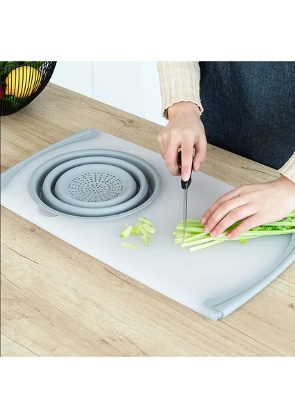 Açık Gri 29X50 cm Çok Fonksiyonlu 3 In 1 Kesme Tahtası Ayrılabilir Katlanır Drenaj Sepeti Lavabo Kesme Tahtası Mutfak Gereçleri (Yurt Dışından) fırsatları
