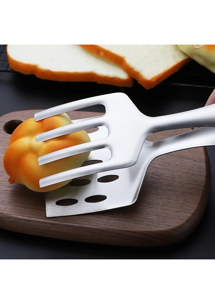 C Paslanmaz Çelik Biftek Kızartma Spatula Kızartma Balık Barbekü Maşası Ekmek Et Yiyecek Maşası Drenaj Yağ Sızıntısı Kürek Mutfak Pişirme Gereçleri (Yurt Dışından) indirimleri