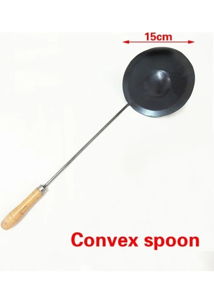 15 cm Dışbükey Kaşık Dayanıklı Taşınabilir El Yapımı Demir Yapışmaz Turner Pota Gıda Wok Spatula Kaşık Mutfak Aletleri Pişirme Gereçleri Tencere Eşyaları (Yurt Dışından)