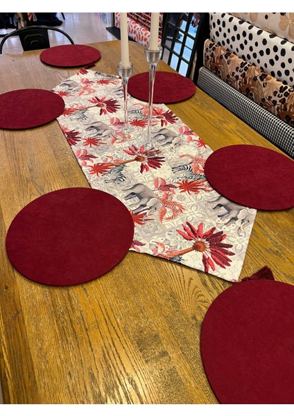 Tuğçe Demir Home Design Fil Desen Runner Supla Set