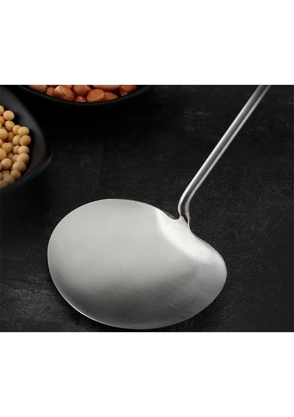 10X8X38.5 cm Paslanmaz Çelik Büyük Uzun Saplı Spatula Kaşık Kepçe Restoran Kantin Şefi Büyük Pot Kürek Mutfak Eşyası Seti Bambu Spatula (Yurt Dışından)