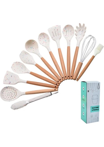 Koyu Haki Silikon Mutfak Eşyası Yapışmaz Mutfak Eşyaları Pişirme Aracı Pota Turner Spatula Tong Tencere Pişirme Gadget Utensílios De Cozinha (Yurt Dışından)