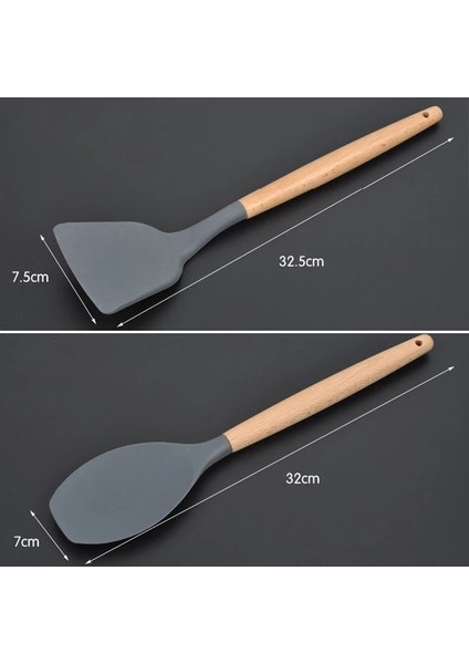 Kazıyıcı Ahşap Saplı Silikon Spatula Mutfak Aletleri Yapışmaz Mutfak Pişirme Gereçleri Kevgir Kaşık Kepçe Kazıyıcı (Yurt Dışından) fırsatları