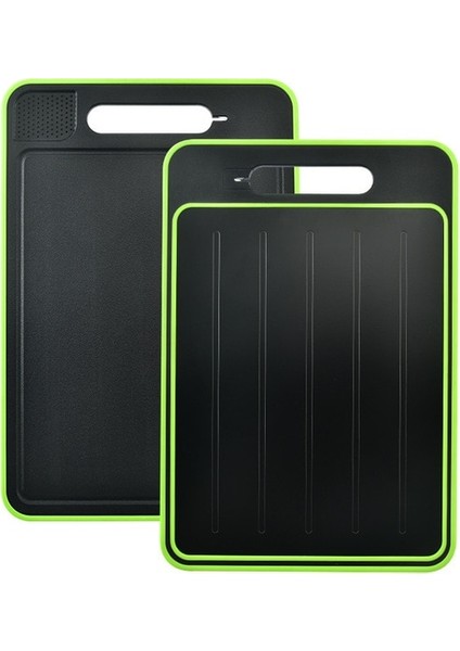 Siyah 36.5X25.1X10.2 cm Siyah 4 In 1 Çift Taraflı Ev Kesme Tahtası Çok Fonksiyonlu Bıçak Bileyici Öğütücü Mutfak Hızlı Çözülme Çan Çiçeği Plaka (Yurt Dışından)
