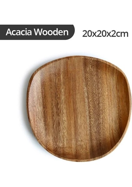 20X20X2CM Yemek Servis Tepsisi, Masif Ahşap Vintage Uşak Kahvaltı Tepsisi, Et Peyniri ve Sebzeler Için En Iyi Mutfak Depolama Tahtası (Yurt Dışından)