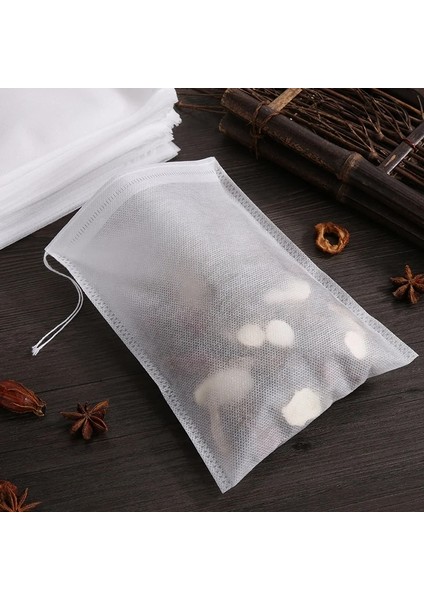 Beyaz 100'LÜ Paket Tek Kullanımlık Çay Poşeti Filtre Torbaları Iplik Kapatma ile Çay Demlemek Için Filtre Çay Poşeti (Yurt Dışından)