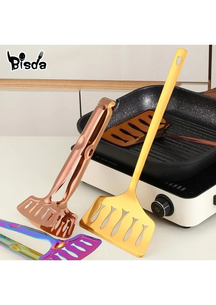1 Adet 1 Adet 1 Adet Paslanmaz Çelik Biftek Kızartma Spatula Oluklu Turner Kürek Uzun Balık Barbekü Maşa Et Gıda Maşası Mutfak Pişirme Kapları (Yurt Dışından)