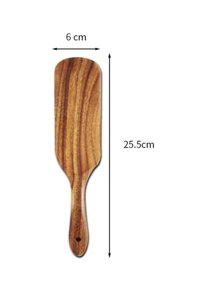 C3 Ahşap Spatula Pirinç Kaşığı Yapışmaz Tencere Pişirme Tavası Mutfak Pişirme Aracı Kızartma Biftek Sos Kürek (Yurt Dışından)