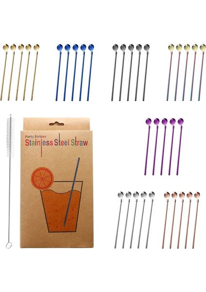 Renk 10 Adet Dişsiz Çiçek 5 Adet 10 Adet Paslanmaz Seel Çiçek Saman Kaşık Yaz Süt Çay Karıştırma Yerba Mate Pipetler Yeniden Kullanılabilir Içme Mutfak Malzemeleri (Yurt Dışından)