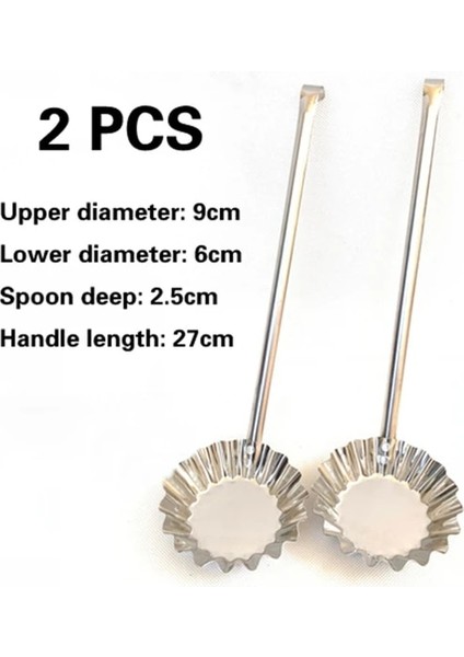 2 PCS12 Dayanıklı Taşınabilir El Yapımı Demir Yapışmaz Turner Pota Gıda Wok Spatula Kaşık Mutfak Gereçleri Pişirme Gereç Tencere Eşyaları (Yurt Dışından)