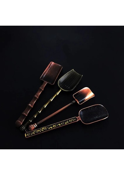 I Retro Bronz Çin Çay Kaşığı Bakır Yeşil Çay Kepçe Kaşık Çay Yaprakları Seçici Tutucu Çin Kongfu Çay Araçları Aksesuarları (Yurt Dışından) fırsatları