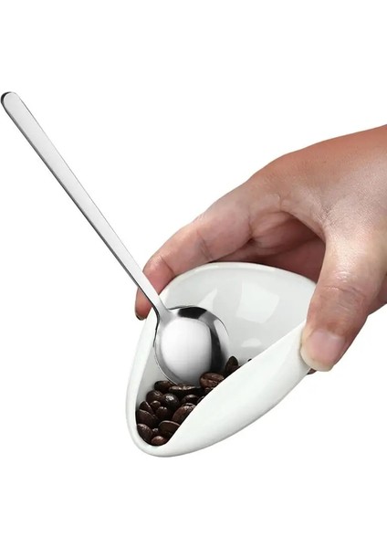 Çay Kepçesi Yüksek Kaliteli Seramik Çay Kaşığı Beyaz Kahve Tozu Kase Paslanmaz Kaşık Kahve Çekirdeği Kepçe Matcha Tozu Dozaj Kase Seti (Yurt Dışından) fiyatları