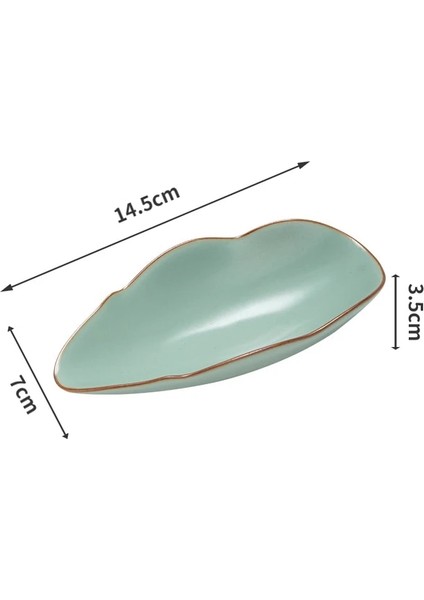 14.5X7X3.5CM Retro Azure Porselen Çay Küreği El Yapımı Ru Fırın Chaze Seramik Çay Küreği Takdir Tabağı Kung Fu Çay Töreni Aksesuarları (Yurt Dışından)