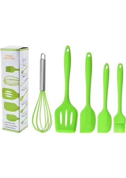5 Adet Silikon Mutfak Eşyaları Çok Fonksiyonlu Kürek Spatula Yumurta Çırpıcı Kazıyıcı Fırça Seti Yapışmaz Pişirme Kek Pişirme Araçları (Yurt Dışından)