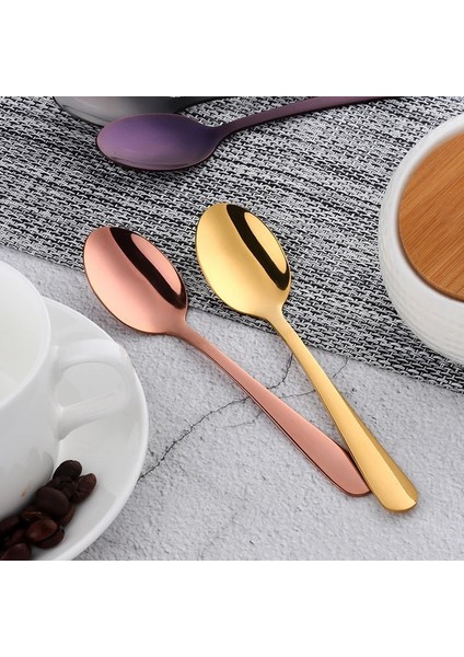 Soluk Altın Paslanmaz Çelik Tatlı Kaşığı Kokteyl Karıştırma Çatal Kaşık Çay Kaşığı Kahve Karıştırma Çay Kaşığı Içecek Dondurma Bal Çay Kaşığı (Yurt Dışından) fırsatları