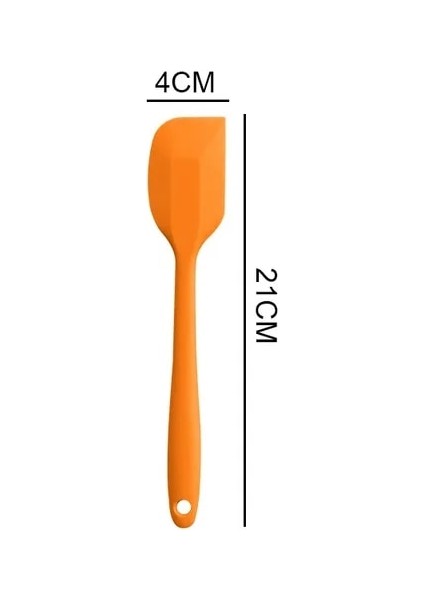 Style2-Orange 21 cm Sıcak Evrensel Isıya Dayanıklı Entegre Kolu Silikon Kaşık Kazıyıcı Spatula Dondurma Kek Mutfak Aracı Gereçler (Yurt Dışından)