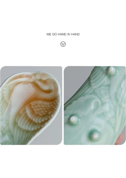 14.8x6 cm 2 Adet/takım Degrade Mavi Oyma Seramik Çay Kepçe Çin Çiçek Vinç Çay Lotus Çay Kürek Zen Kung Fu Çay Seti Sanat Aksesuarları (Yurt Dışından) fırsatları