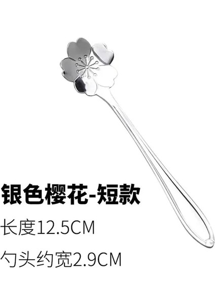 Gümüş Kiraz Kaşığı L Çiçek Kaşık Seti Küçük Çay Kaşığı Kahve Kaşığı Sevimli Tatlı Kaşığı Gümüş Altın Paslanmaz Lyzeczka Çelik Kaşık Kahve Çay Için (Yurt Dışından)