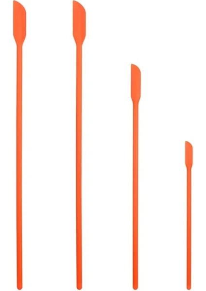 4 Adet Orange 1/4 Adet Silikon Kazıyıcı Uzatılmış Reçel Spatula Kozmetik Şişe Spatula Meyve Sosu Kazıyıcı Mutfak Eşyaları Aksesuarları (Yurt Dışından)