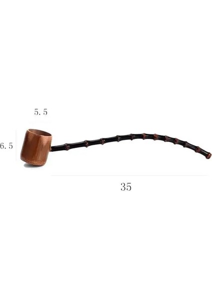 04 Bambu Su Kaşığı Çay Töreni Aksesuarları Bambu Bambu Kökü Uzun Saplı Kaşık Çay Kaşığı Uzun Saplı Kömürleşmiş Kaşık Kaşık (Yurt Dışından)