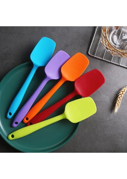 Mavi 21 cm Sıcak Evrensel Isıya Dayanıklı Entegre Kolu Silikon Kaşık Kazıyıcı Spatula Kek Dondurma Mutfak Aracı Gereçler Bakeware (Yurt Dışından) fiyatları