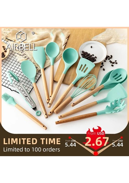 Spagetti Pençesi 1pc Koyu Yeşil Spatula Silikon Maşa Kaşık Klipsi Yiyecek Kepçesi Mutfak Aksesuarları Araçlar Gereçler Aracı Pasta Pişirme Dil Seti Ahşap Barbekü Kelepçesi (Yurt Dışından) fiyatları