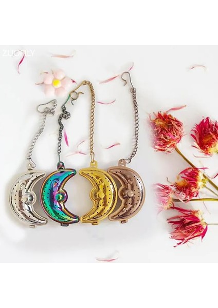 Set B 2 Adet Ay Yıldız Şekilli Eid Mubarak Çay Örgü Demlik Altın Gümüş Paslanmaz Çelik Ramazan Çay Süzgeç Seti Zincirli Baharat Filtresi (Yurt Dışından) modelleri