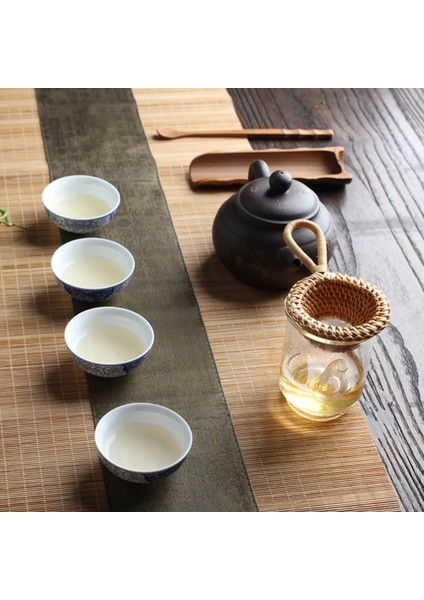J Çay Süzgeci Demlik Filtre Bambu Rattan Çay Araçları Bira Elek Kaçak Kaşık Drinkware Örgü Kevgir Çay Töreni Aksesuarları (Yurt Dışından) modelleri