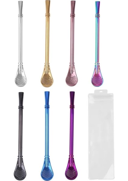 Siyah Paslanmaz Çelik Pipet Çay Filtresi El Yapımı Yerba Mate Çay Süzgeci Kabak Yıkanabilir Pipet Çay Aracı (Yurt Dışından)