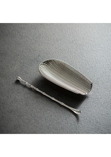Gümüş Gongfu Çay Kaşığı Çay Kürek Seti El Dövülmüş Ton Caddy Kaşık Çay Faraş Çay Tutucu Çay Toplama Çay Töreni Eşyaları (Yurt Dışından)