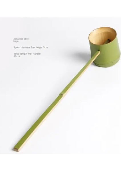 03 Su Bambu Pota Kepçe Çay Seti Aksesuarları Japon Tarzı Bambu Kök Uzun Saplı Kaşık Sulama Kaşığı Doğal Yaratıcı Kaşık (Yurt Dışından)