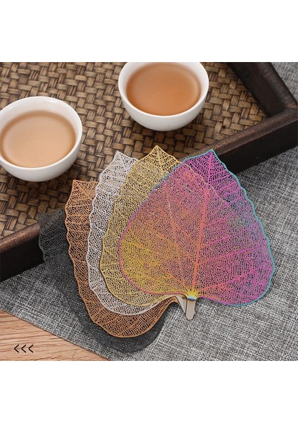 Gül Altın Yeni Gül Altın Siyah Renkli Bodhi Yaprağı Çay Filtresi Içi Boş Yaprak Şekli Çay Süzgeci Kung Fu Çay Demlik Drinkware Teaware Gadget (Yurt Dışından)