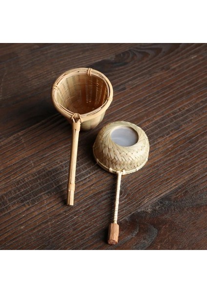 A9 Taşınabilir Çay Süzgeçleri Bambu Rattan Kabak Şekilli Çay Yaprakları Huni Çay Masası Süsü Çay Töreni Aksesuarları (Yurt Dışından)