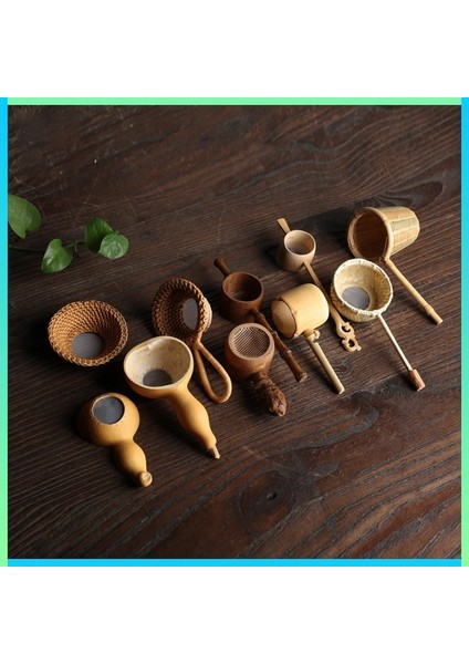 A3 Yeni Çay Süzgeçleri Bambu Rattan Kabak Şekilli Çay Yaprakları Huni Çay Masası Süsü Çay Töreni Aksesuarları (Yurt Dışından)