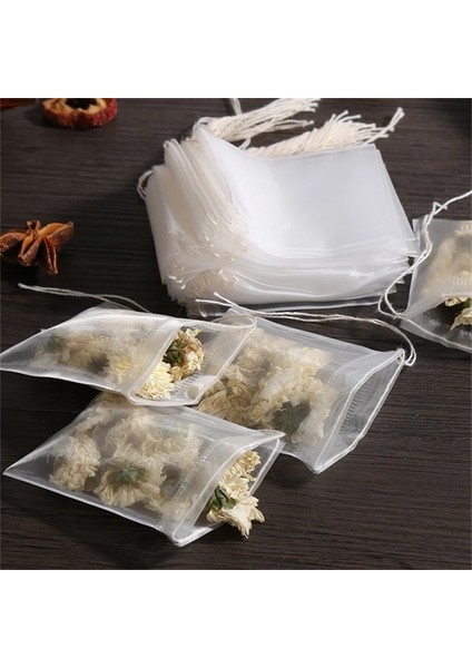 7x9 cm 100 Adet 50/100 Adet Tek Kullanımlık Çay Filtre Torbası Dokunmamış Kumaş Çay Poşetleri Baharat Kahve Çay Demlik Dize ile Mühür Çay Poşeti Boş Kese (Yurt Dışından)