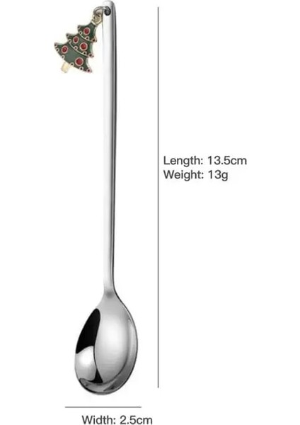 05 Yeni Yıl 2023 Metal Merry Christmas Kaşık Gümüş Noel Partisi Sofra Süsleri Ev Masa Navidad Için Noel Süslemeleri (Yurt Dışından)
